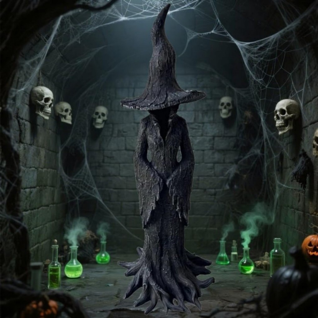 1 Pack Cracker Barrel Tree Witch Statue 2025 30 cm Halloween Decor – New in Box