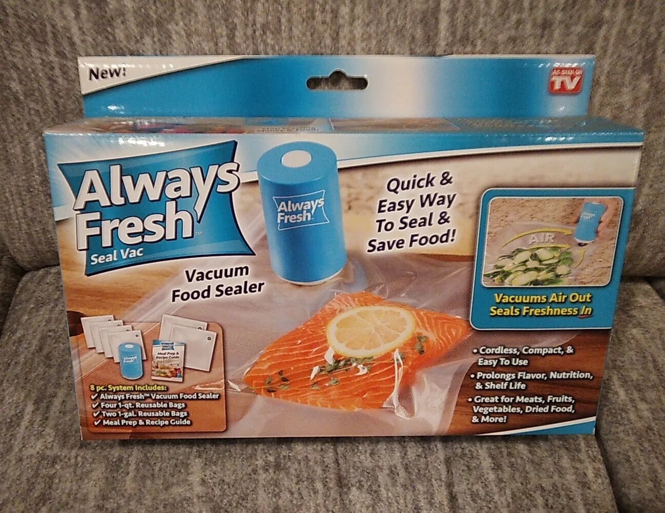 Always Fresh Seal Vac 8 Piece System Vacuum Food Sealer As Seen on TV