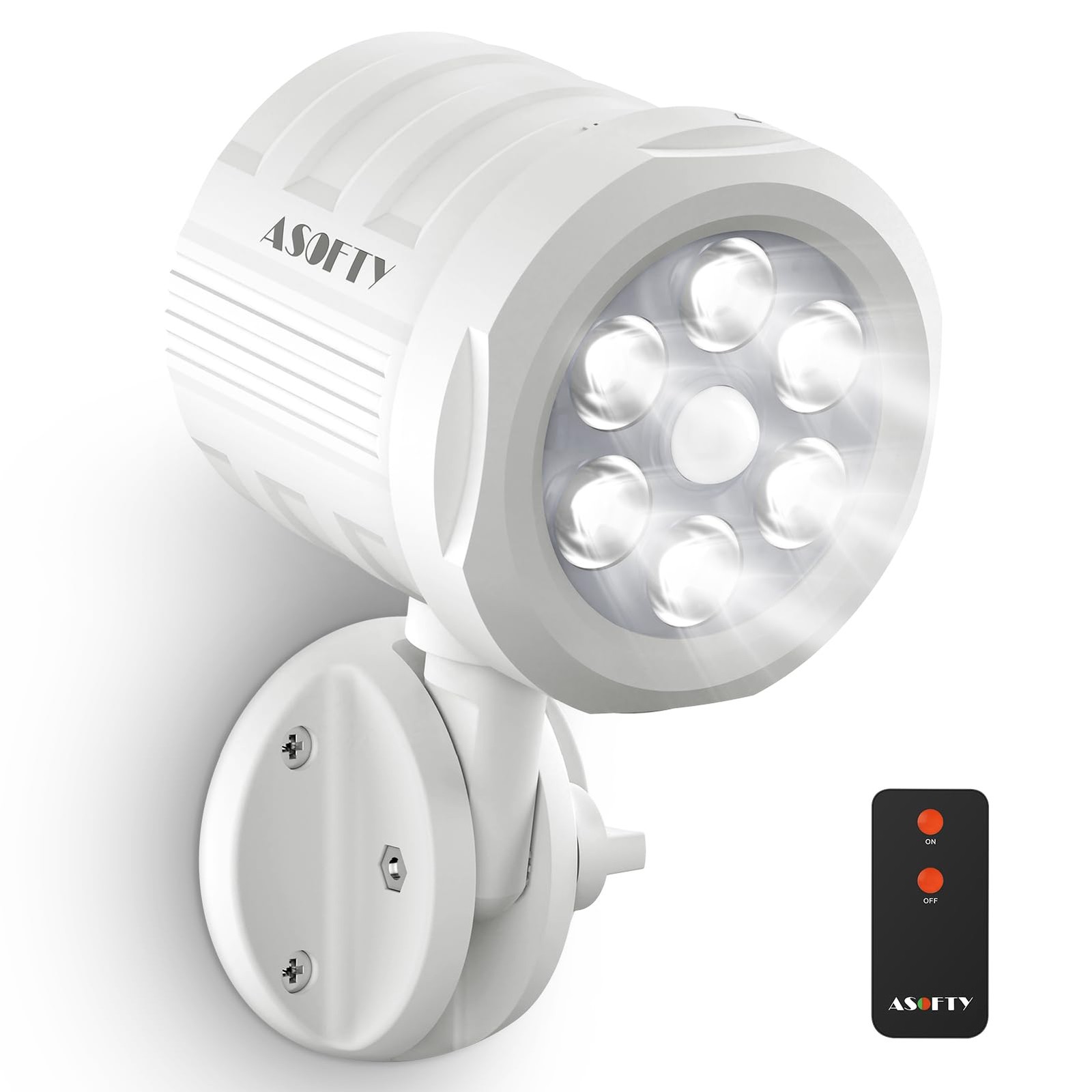 Motion Sensor Outdoor Light Battery Operated, 6 LED 1000 Lumen Wireless Spotl…