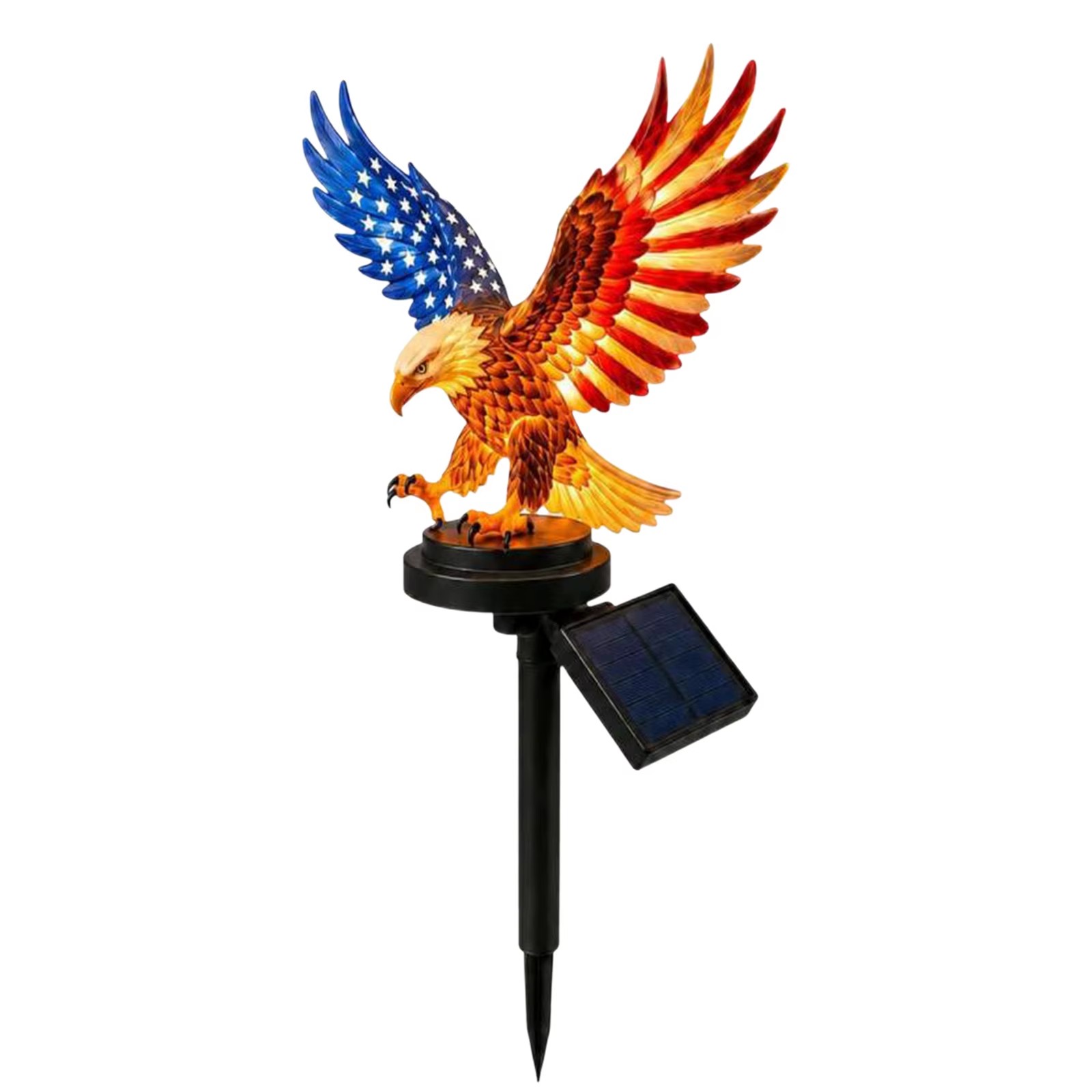 Solar Eagle Garden Light with Stake Patriotic American Bald Eagle Stake Lights
