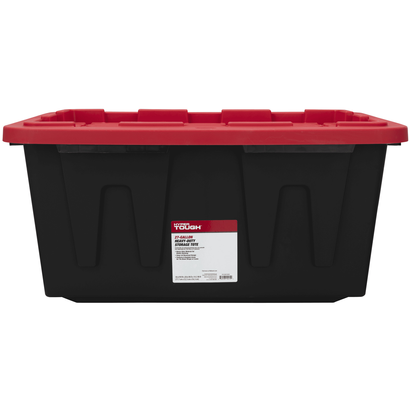 Plastic Storage Bin Tough Snap Lid, Container Black Heavy-duty Gallon Tote