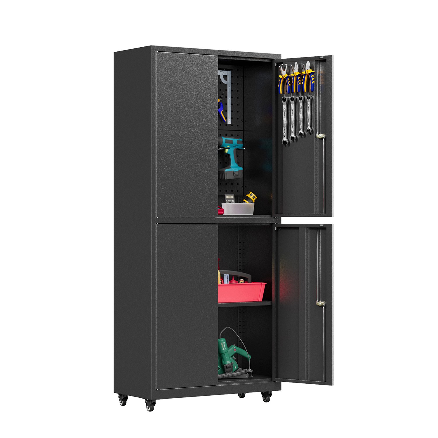 Rolling Garage Storage System, Workshop Storage Cabinet for Utility /Tool Room