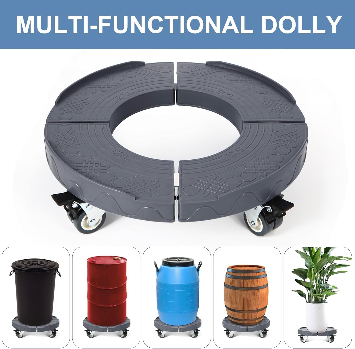 Adjustable Trash Can Roller Base – Set of 2