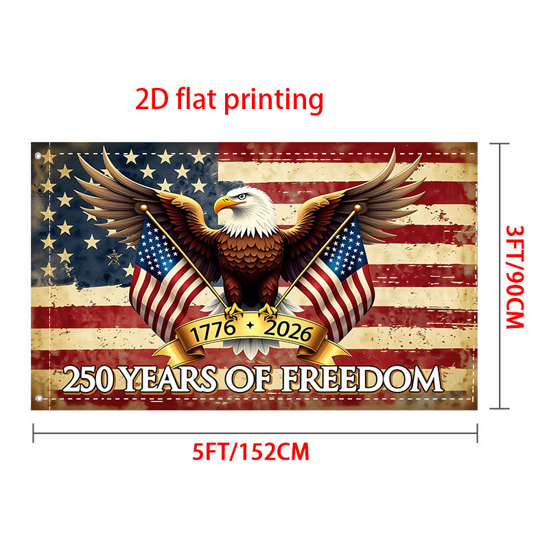 3x5ft America 250th Anniversary Flag Outdoor Patriotic Decoration Single-Side
