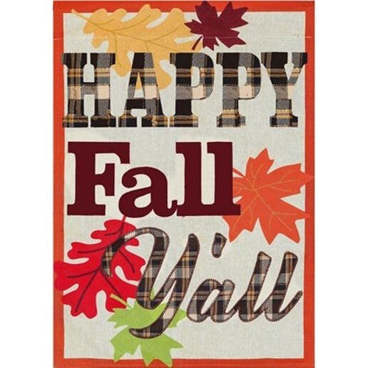 LNW Evergreen Happy Fall Y’all LINEN House Flag 28×44