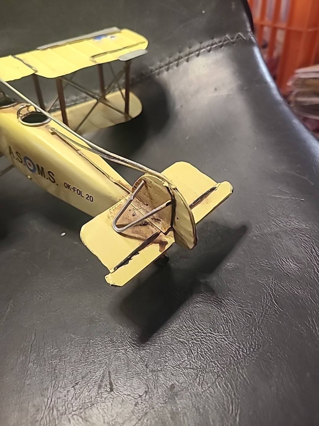 WWI Float BiPlane Model / Metal /British Decor Display Piece