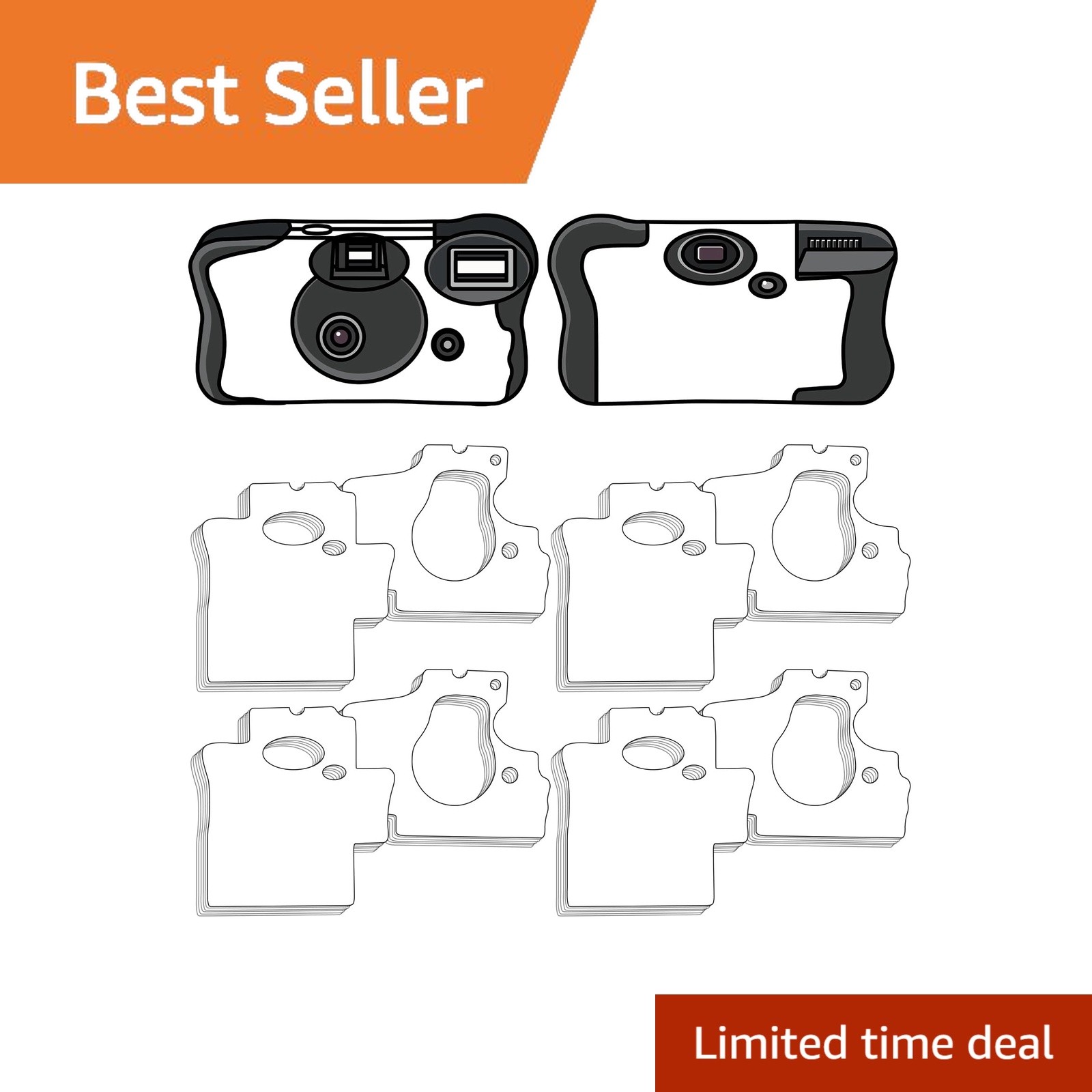gisgfim Disposable Camera Stickers 96 Pack