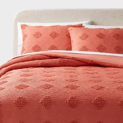 Threshold Comforter Set Tufted Diamond Crinkled Year-Round