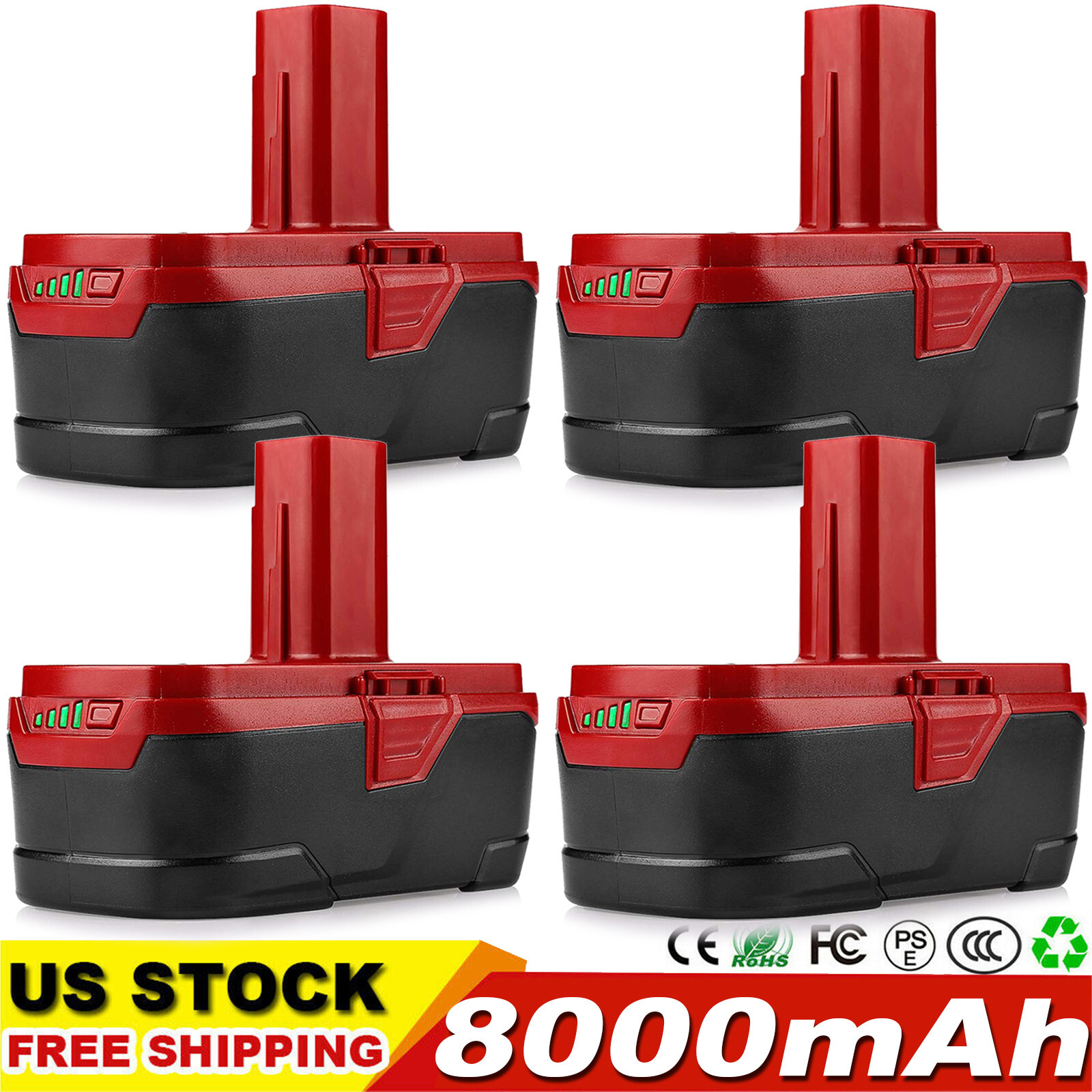 4Pack 8.0Ah 19.2 Volt XCP Lithium C3 Diehard Battery For Craftsman PP2025 PP2030