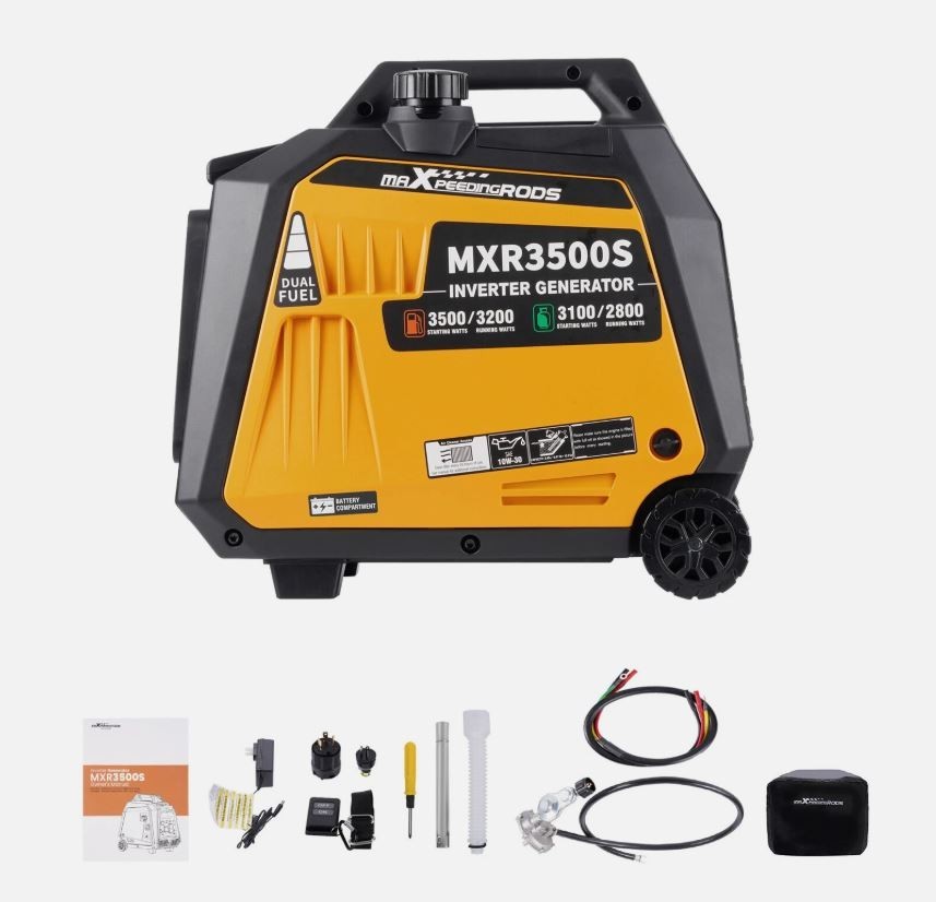 3500W Portable Super Quiet Dual Fuel Inverter Generator Electric Start Gas / LPG