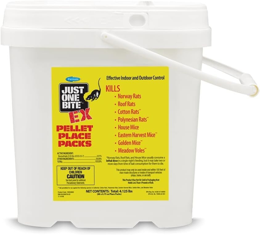 Effective Bromethalin Rodent Control Chunks 88ct – Easy Use for Rural Areas