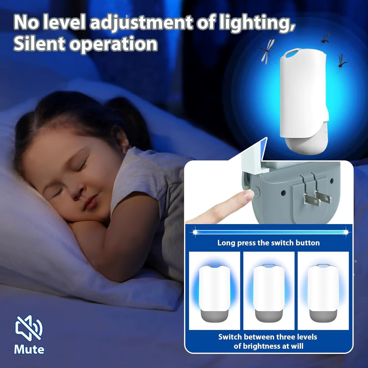 Indoor Plug-In Fruit Fly Insect Trap for Flies, Gnats, Bugs, Dimmable UV Light