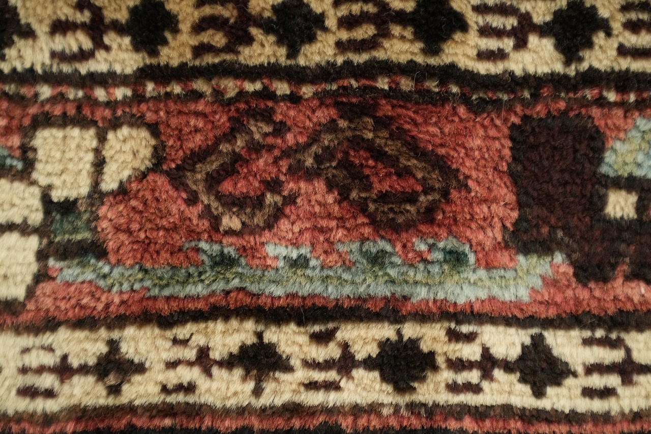 Geometric Medallion 5×7 Hand-Knotted Wool Area Rug in Multicolor Tones