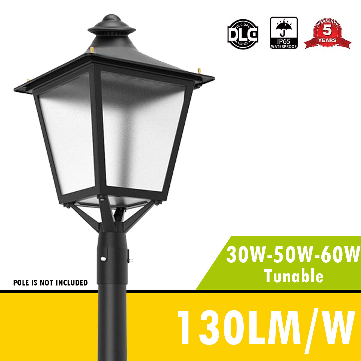 LED Post Top Light Fixture 60W-50W-30W Outdoor IP65 Street Area Pole Lighting