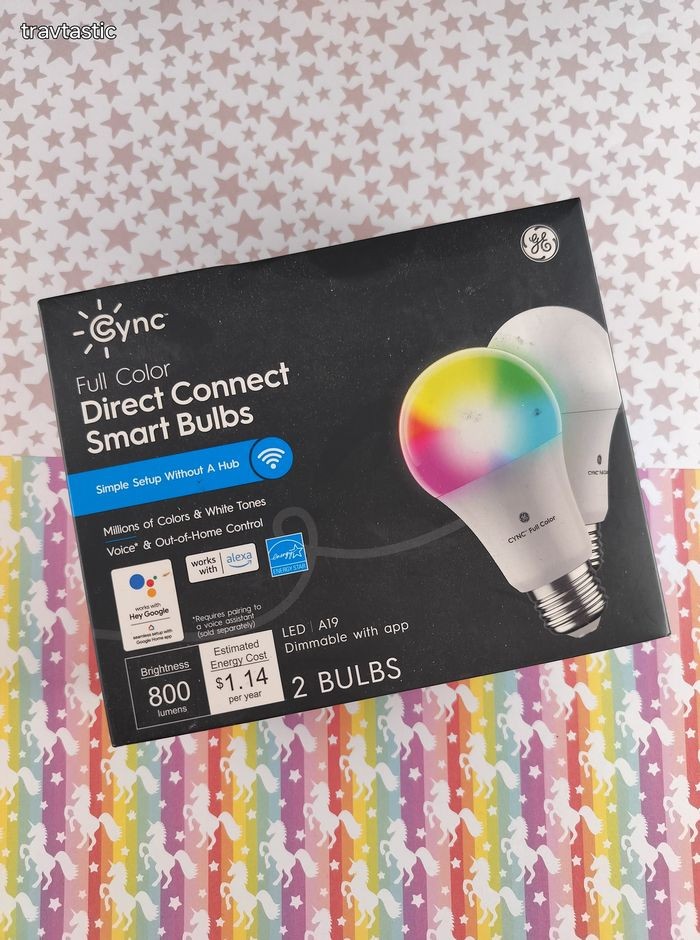 GE CYNC Full Color Smart Bulbs 2-Pack WiFi LED Light A19 No Hub Required NEW