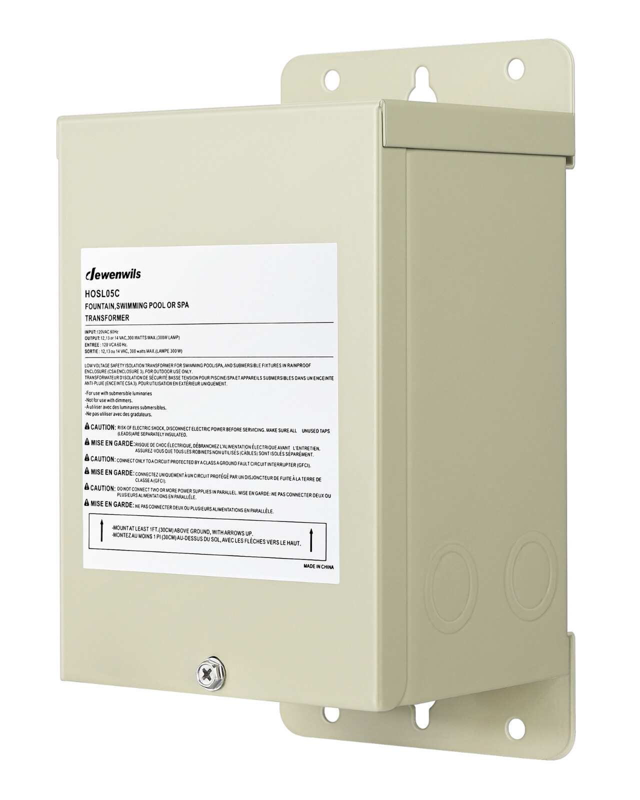 DEWENWILS 300W Pool Light Transformer Automatic Circuit Breaker 120V AC to 12V