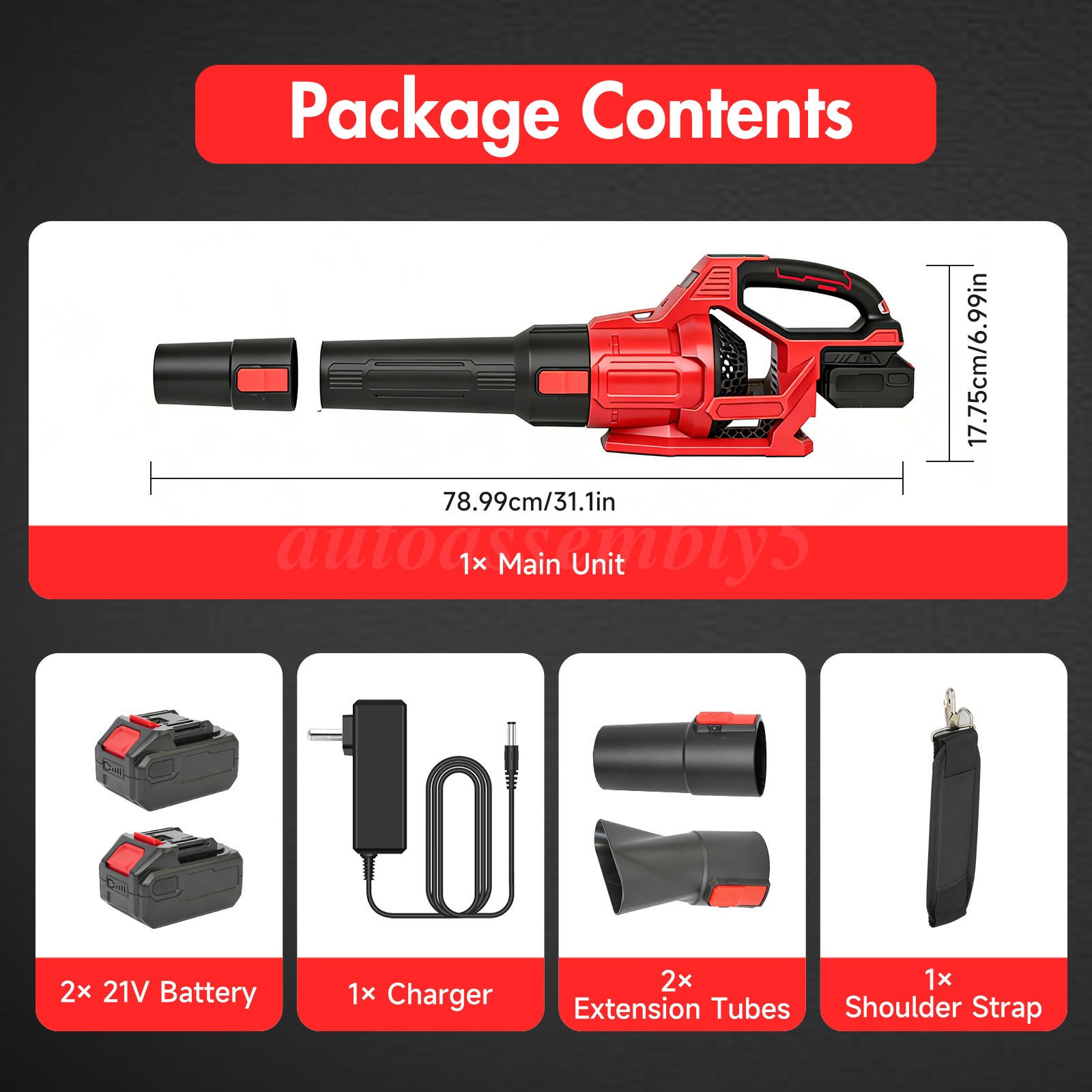 3-Speed Leaf Blower & Turbo Function,650CFM/280MPH Electric Cordless Leaf Blower