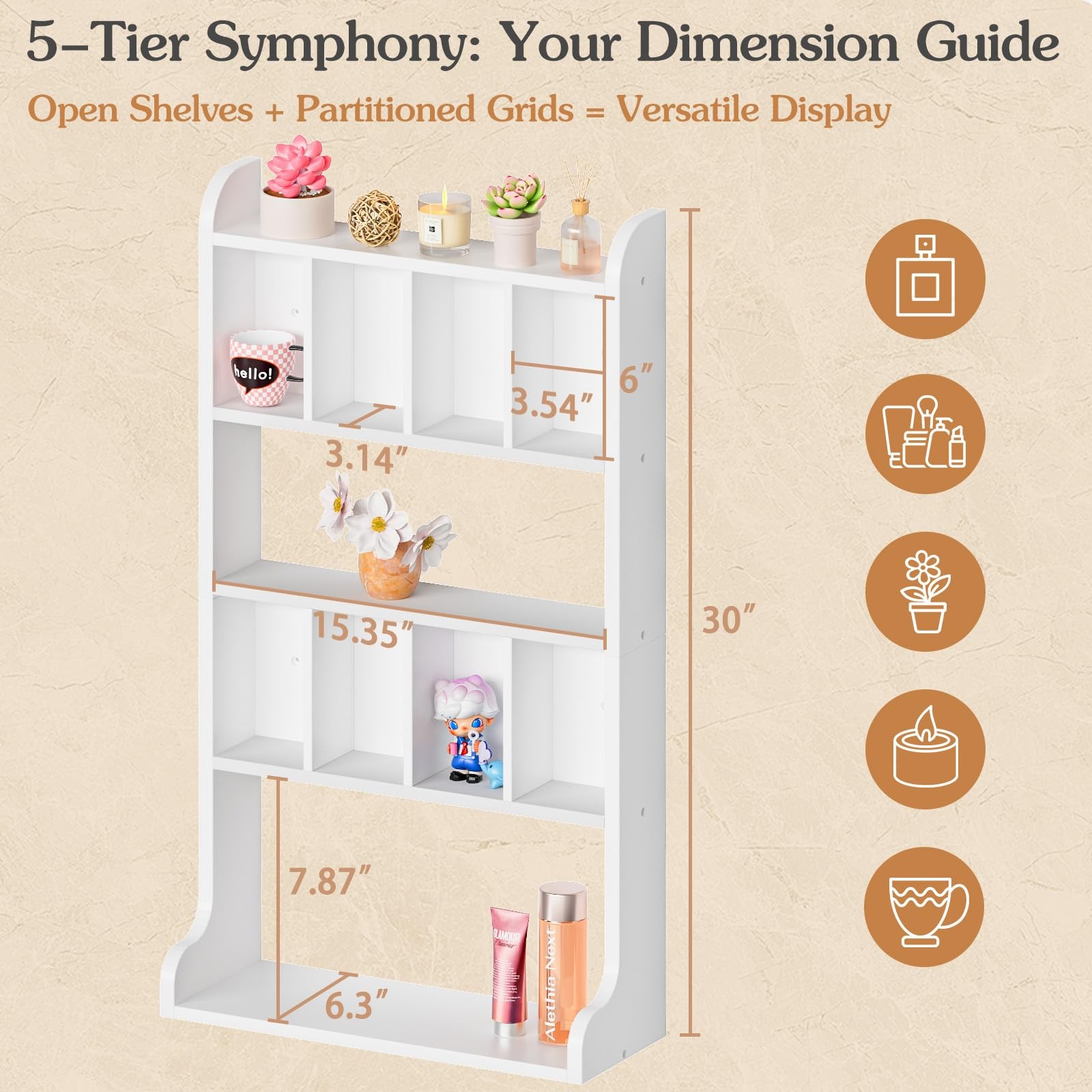 Perfume Organizer Wall Mount & Large Cologne Display Case – Wooden Multi-Tier