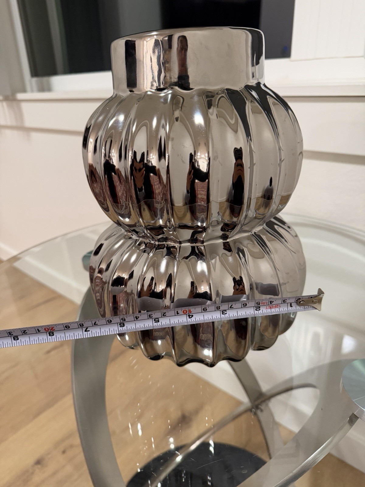 Modern Silver Chrome Double Gourd Vase – Contemporary Home Decor