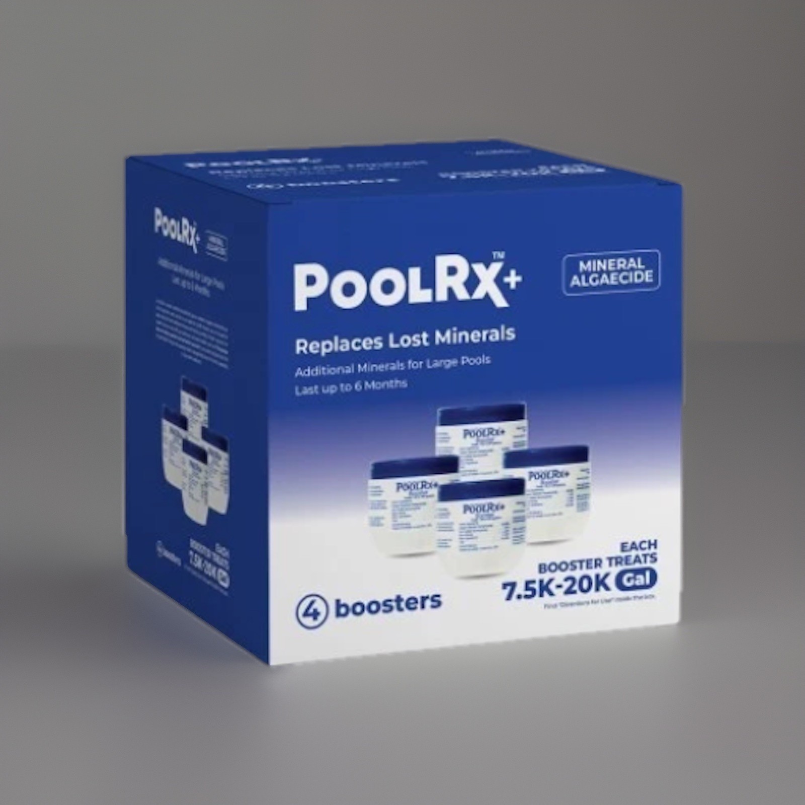 POOLRX+ REPLACEMENT MINERALS BOOSTER 7.5K-20K **4 Pack!! POOLRX – 332004)