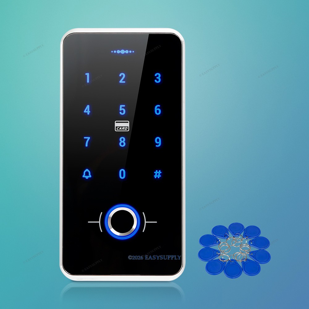 Smart Keypad Door Lock Access Control Unit Bio+PIN+ RFID Open 13.56MHz Black