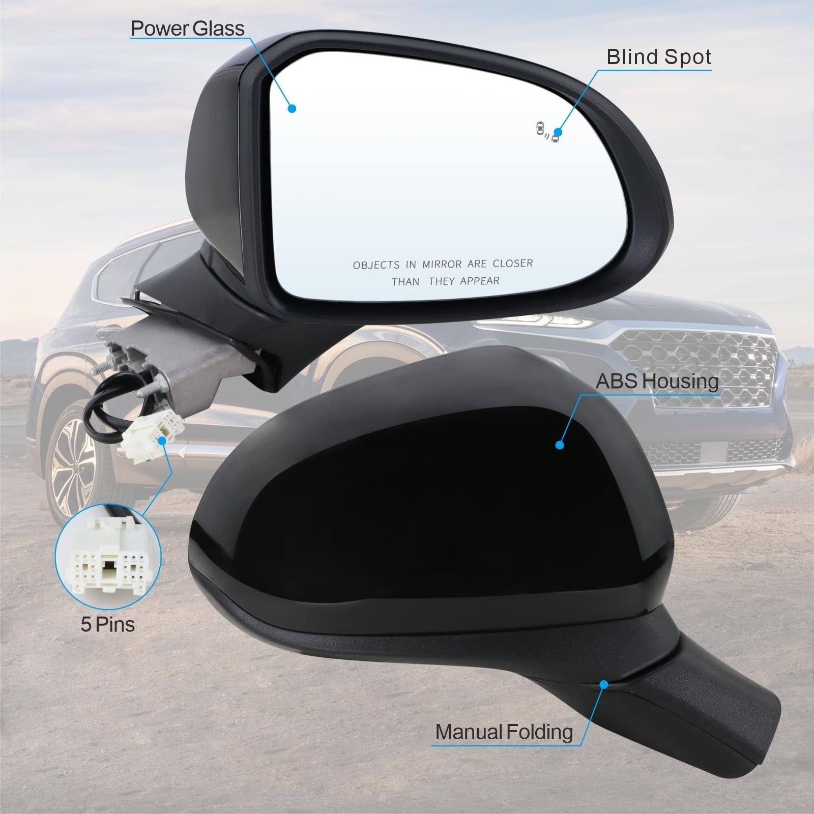 Right Passenger Side Mirror Compatible With 2019 2020 2021 2022 2023 Hyundai …