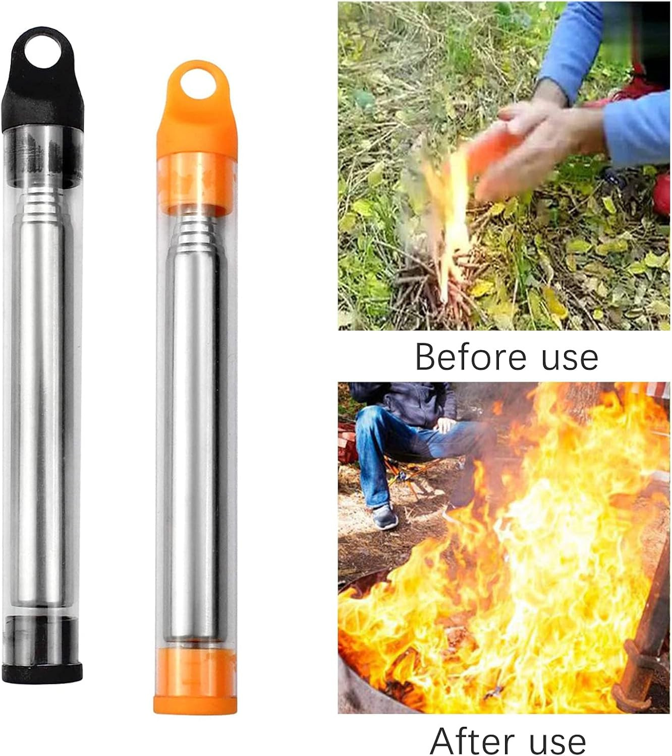 Outdoor Pocket Bellow Stainless Steel Telescopic Blow Fire Tube Blowpipe Tool