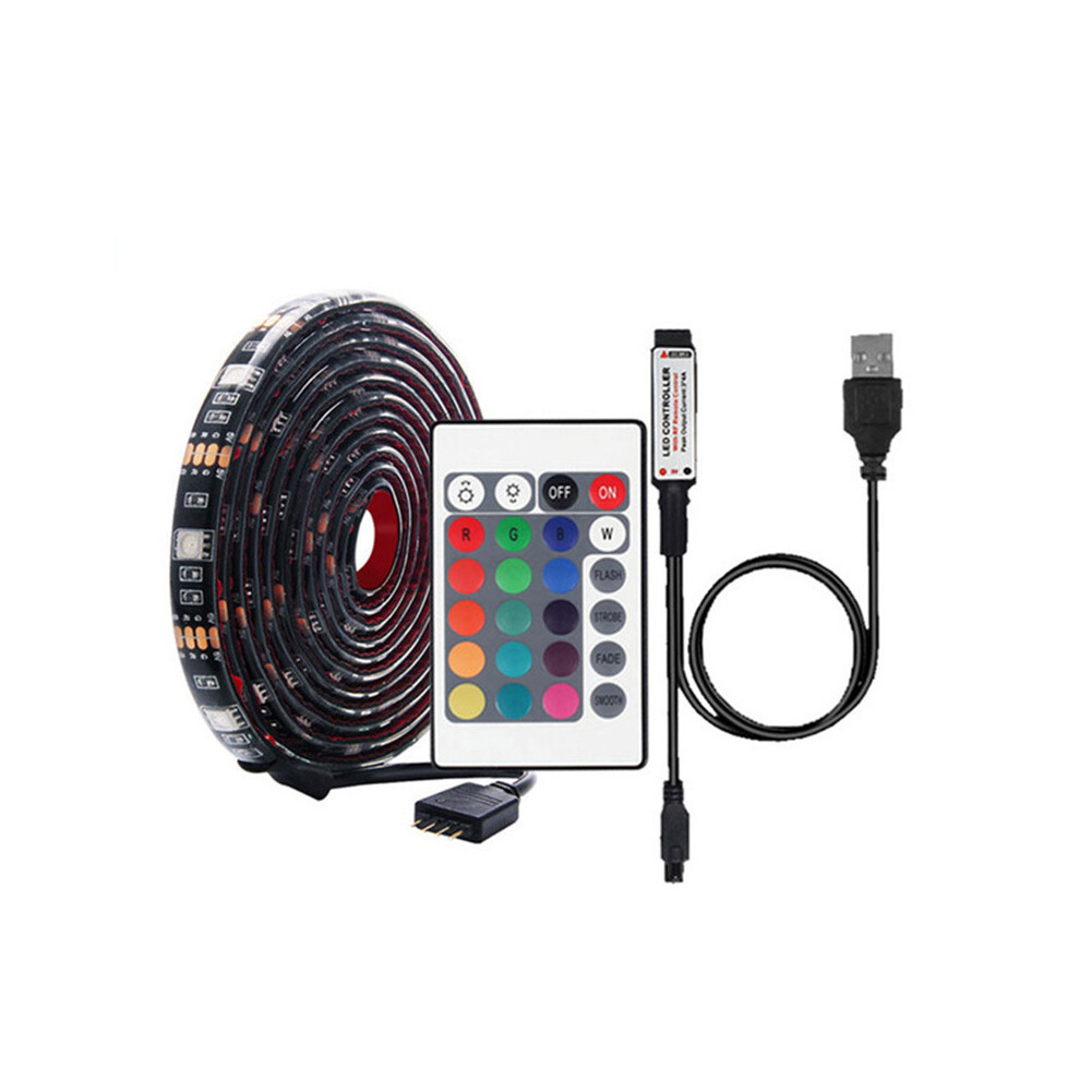 US 1 Pack 5V USB LED Strip Lights TV Back Light 5050 RGB Colour With Remote