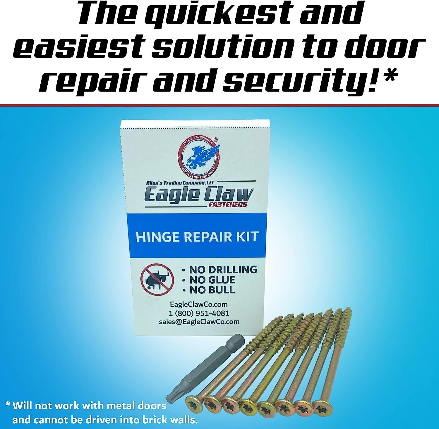 Eagle Claw Fasteners | Easy DIY Stripped Screw Hole Door Hinge Repair Kit