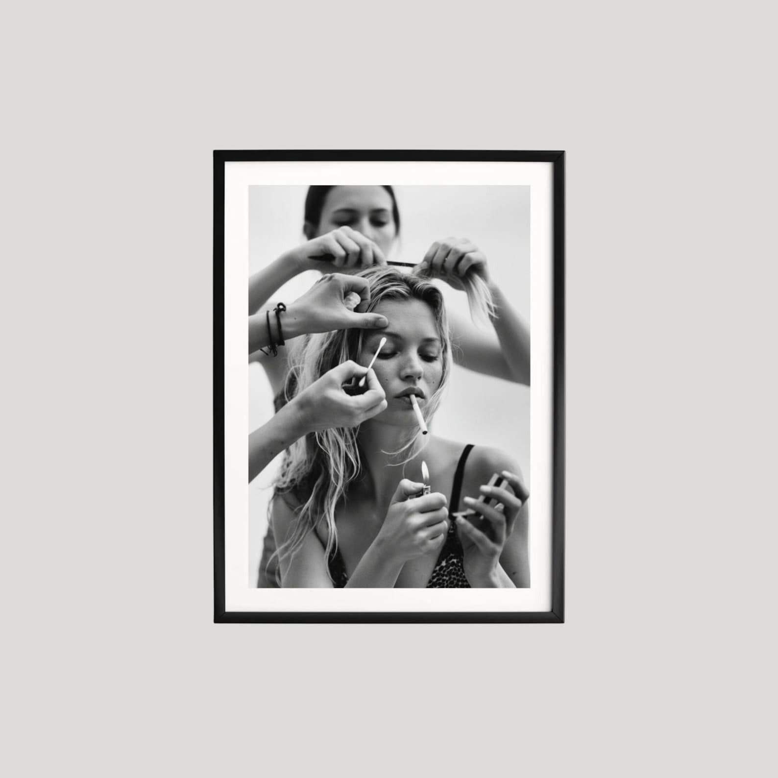 Kate Moss – Black & White Fashion Poster – Editorial Photography, Chic Wall Art
