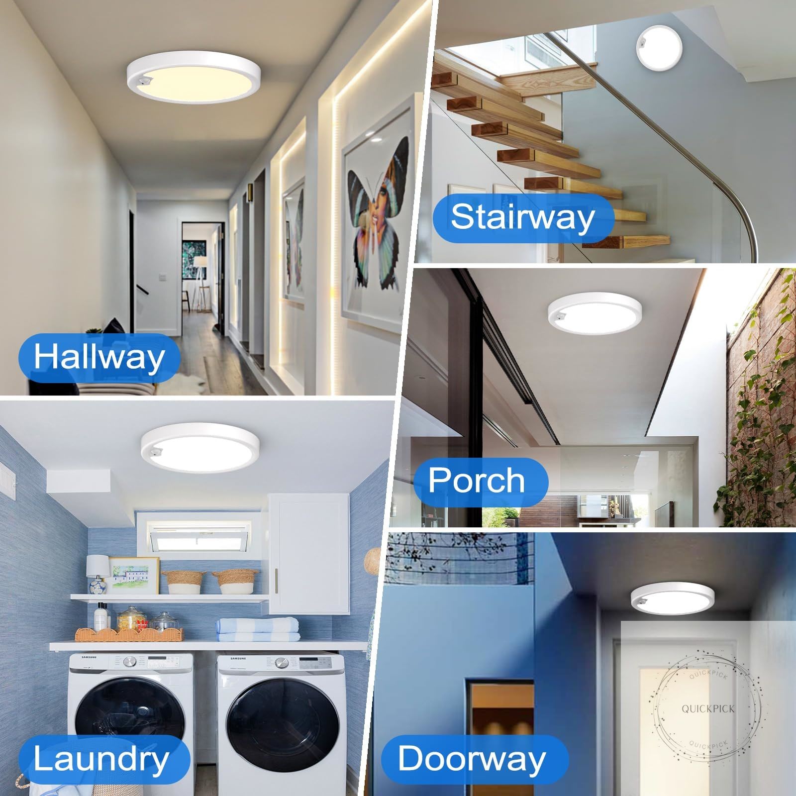 Motion Sensor Ceiling Light Wired, LED Flush Mount Ceiling Light Fixture 18W/