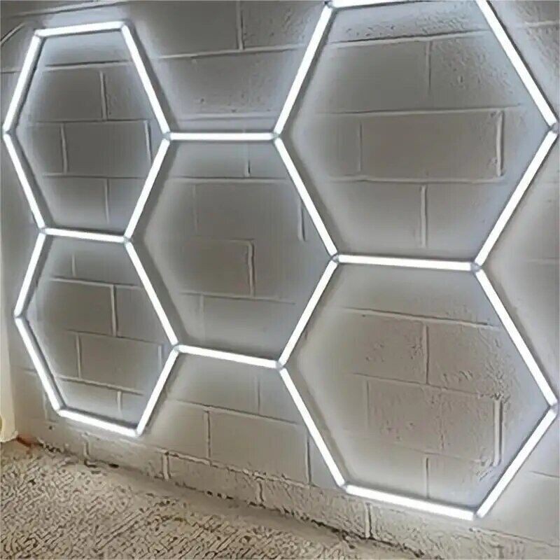 5 Grid LED Hexagonal Garage Light DIY Ceiling Light for Warehouse Workshops Gyms