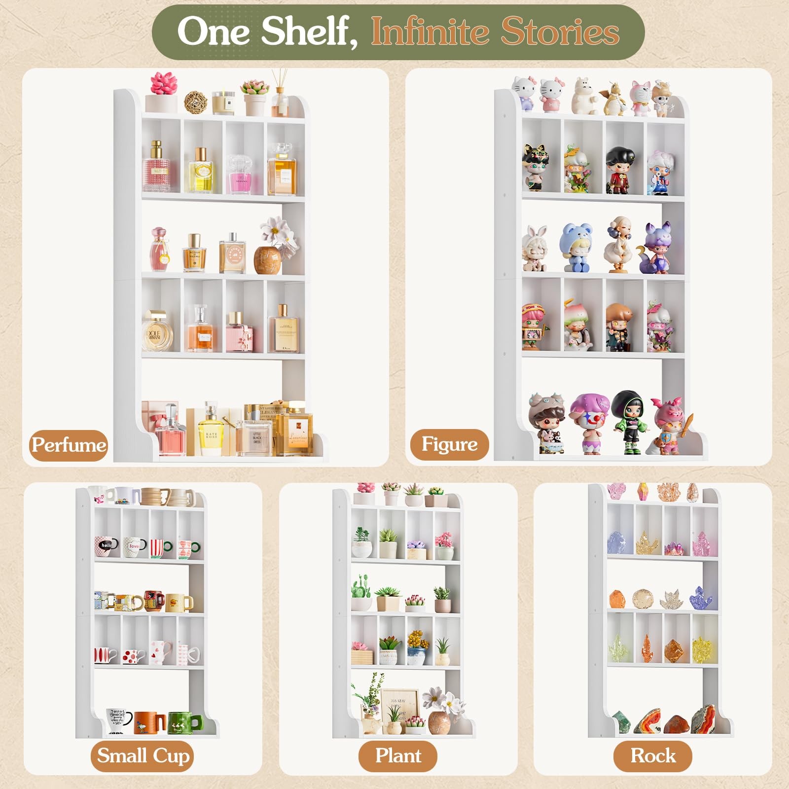 Perfume Organizer Wall Mount & Large Cologne Display Case – Wooden Multi-Tier