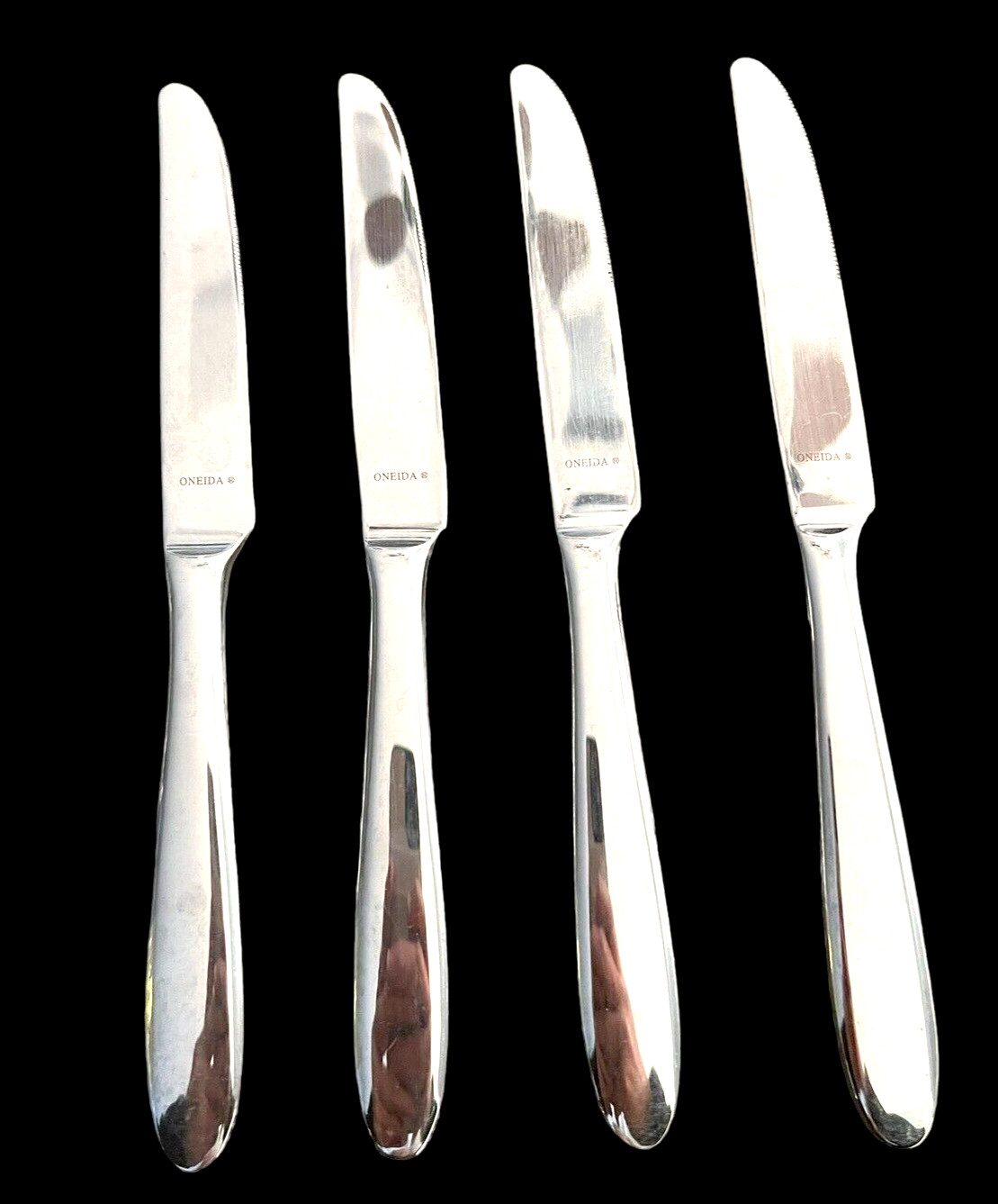 Silverware Knives Flatware Oneida R Butter Flatware 9.5 Inches Silver Lot of 4