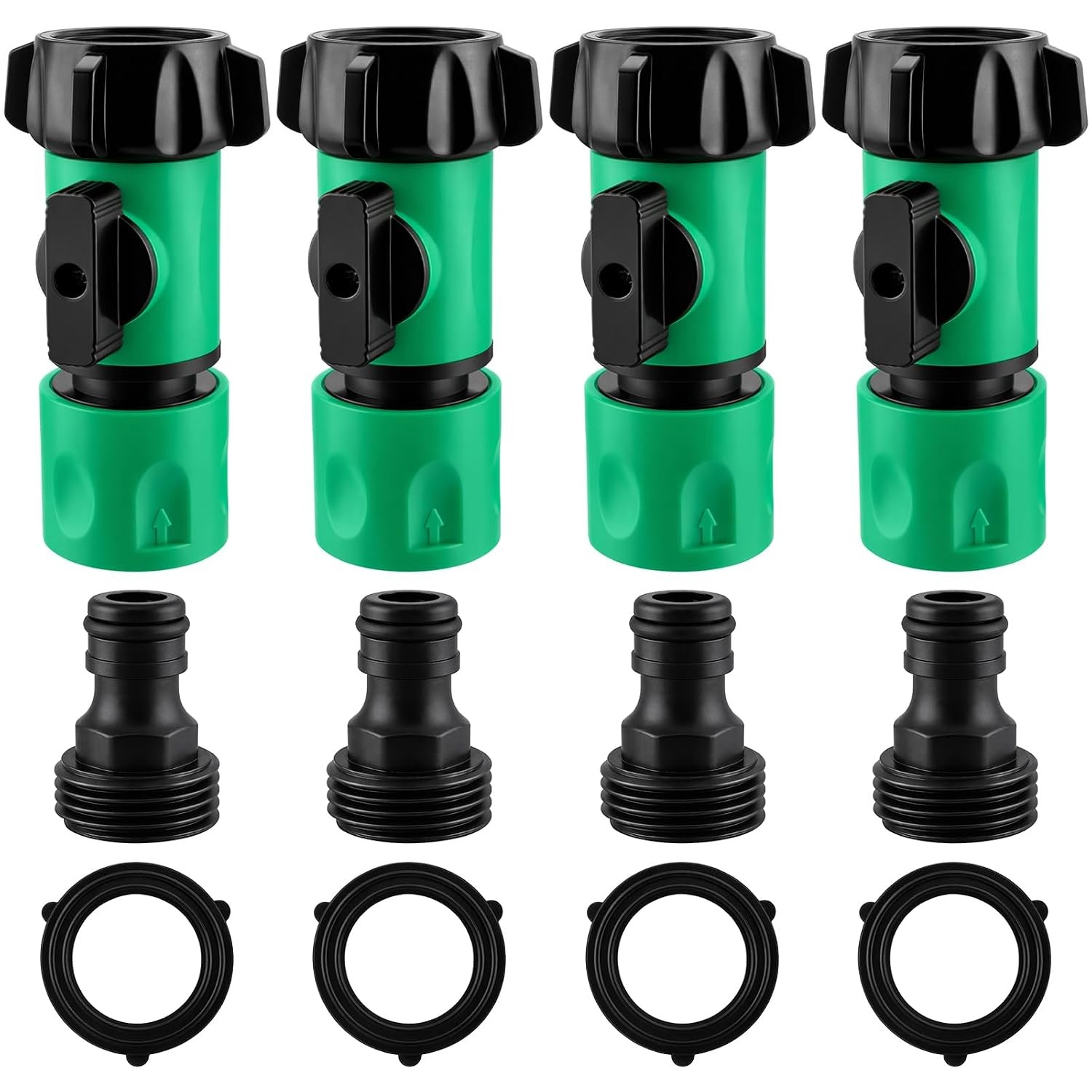 wantmatch Garden Hose Quick Connect Kit 3/4”GHT Female Quick Connectors with Val