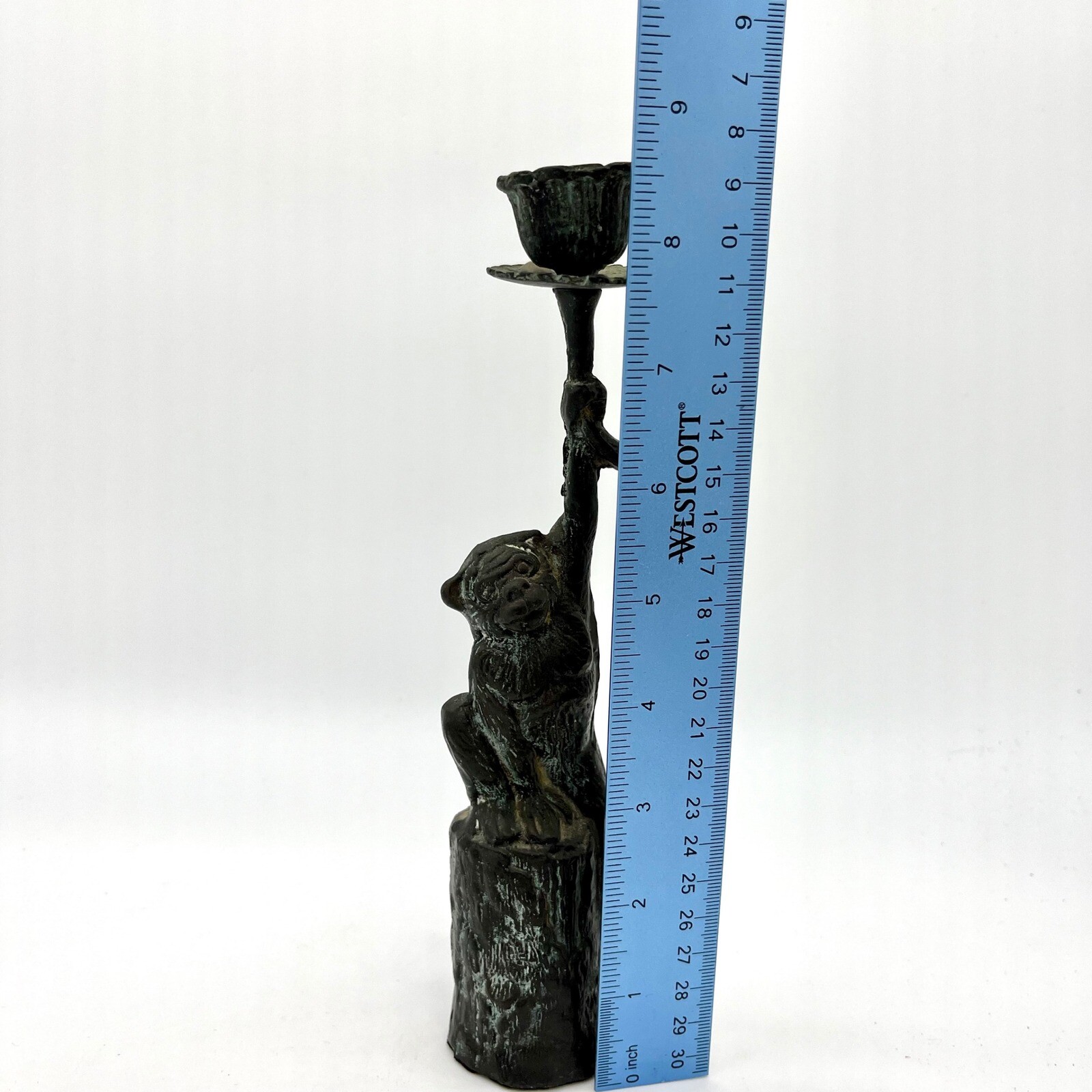 Vintage Monkey Candlestick Holder Bronze Unique Home Decor Accent Piece