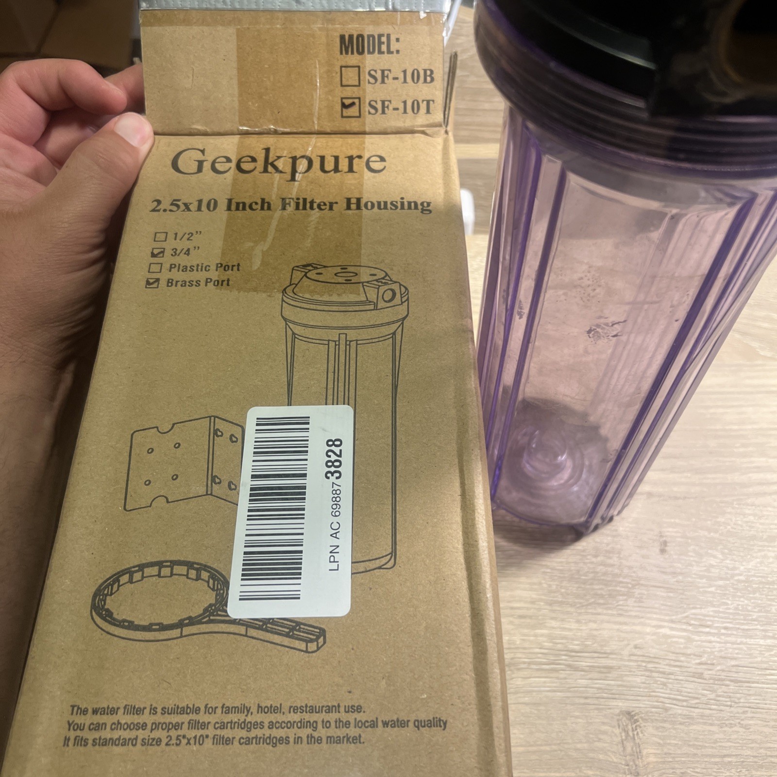 Geekpure Standard Filter Housing – 2.5′ x 10″ for Great Tasting Water