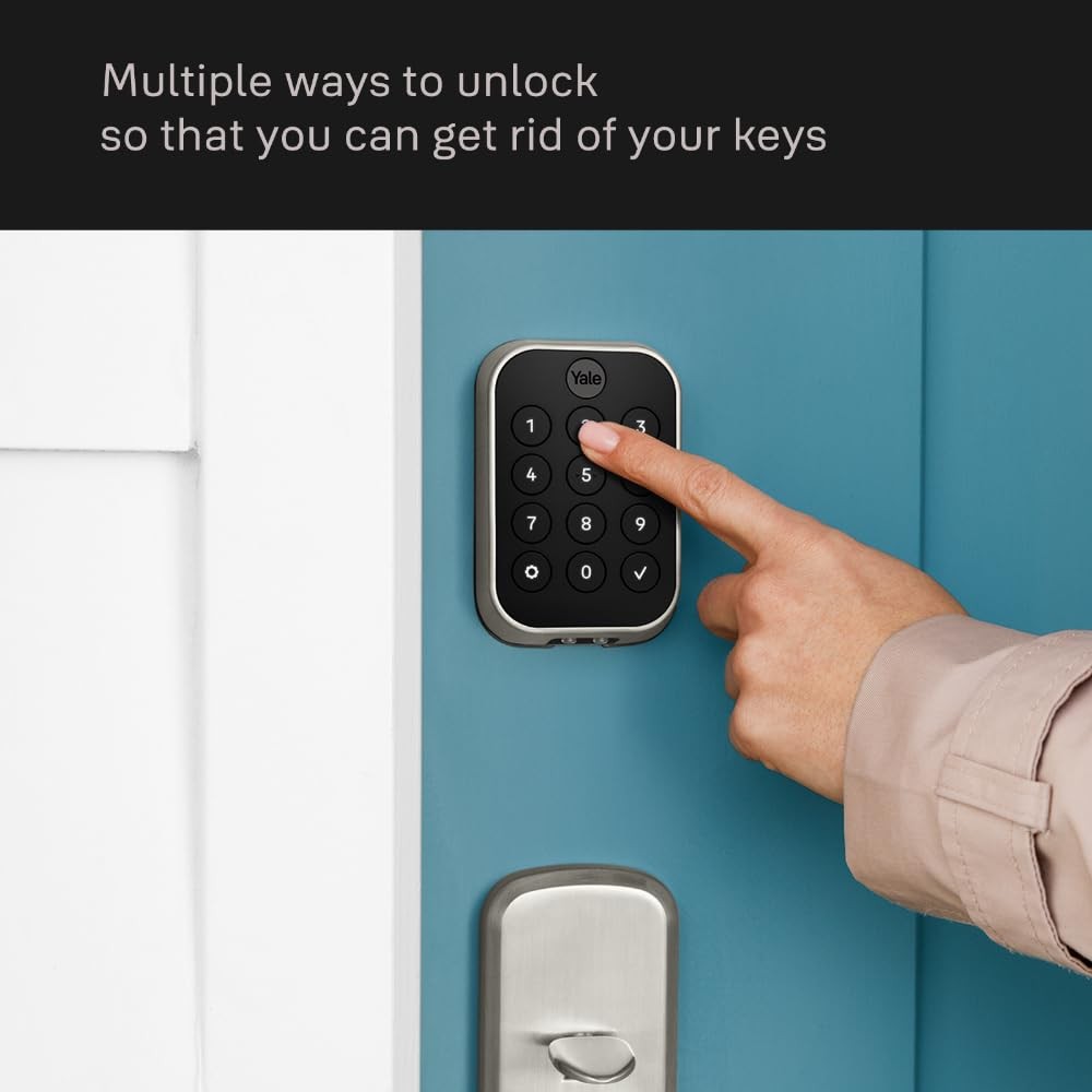 Yale Assure Lock 2 Touch Deadbolt, Black Suede Key-Free Smart Lock with