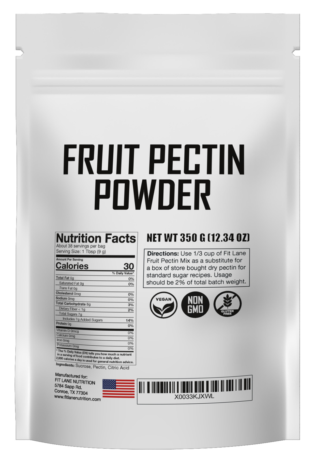 Fruit Pectin Powder for Jams and Jellies. Natural, Vegan and NON-GMO. 350 Grams