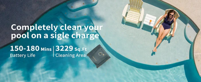 Nebula Cordless Robotic Pool Cleaner Wall Climbing Waterline 3H Runtime