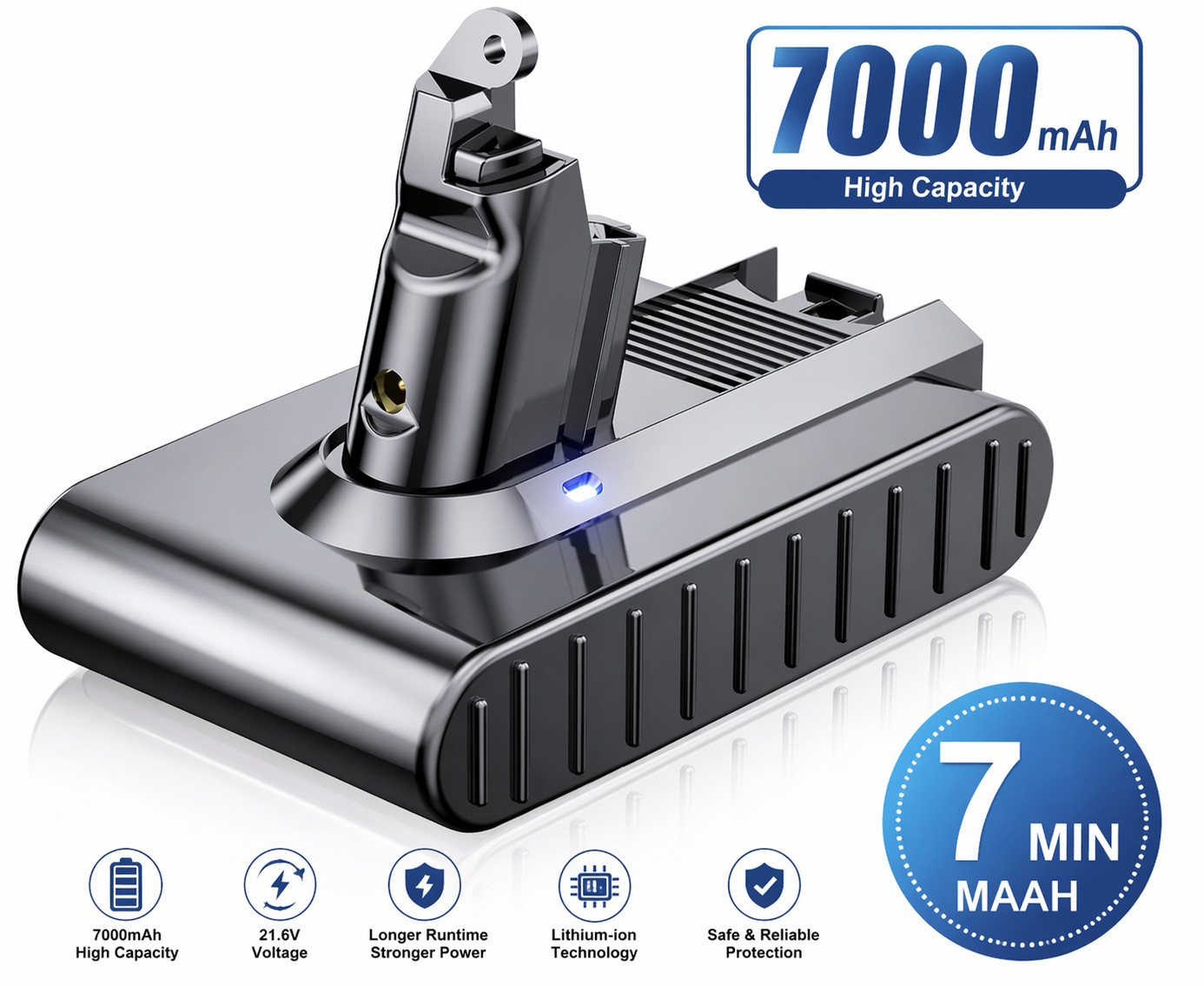 7000mAh 21.6V Li-ion Battery for Dyson V6 SV03 SV04 SV05 SV06 SV07 SV09 DC58 DC5