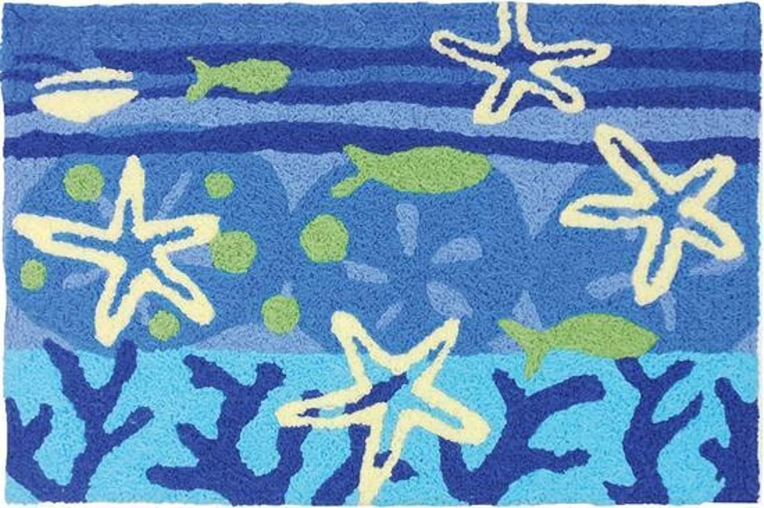 Jellybean Ocean View Accent Rug 20×30 Machine Washable Indoor & Outdoor