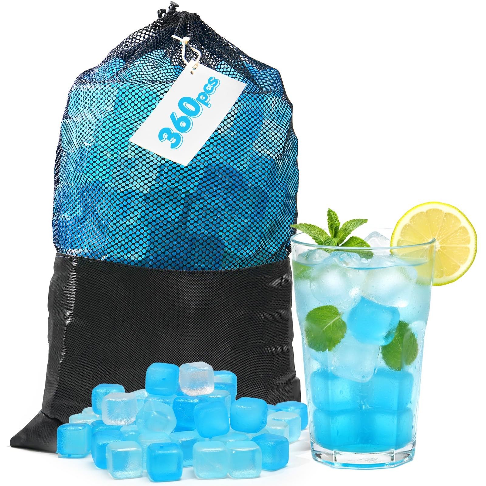 360 Pack Reusable Ice Cubes for Drinks, BPA-Free Ice Packs for Lunch Boxes, C…