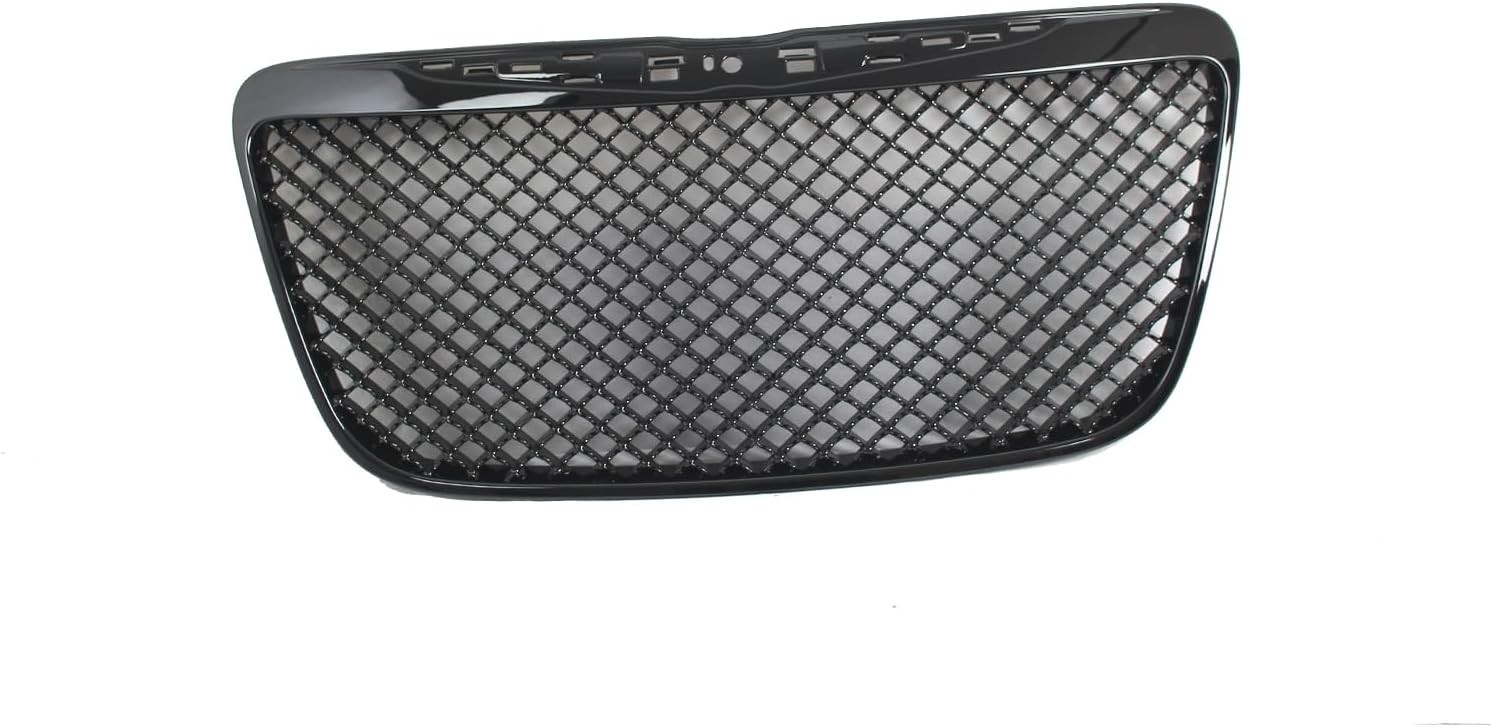 Front Grille Compatible with Chrysler 300C/300 2011-2014 Gloss Black Mesh Gri…