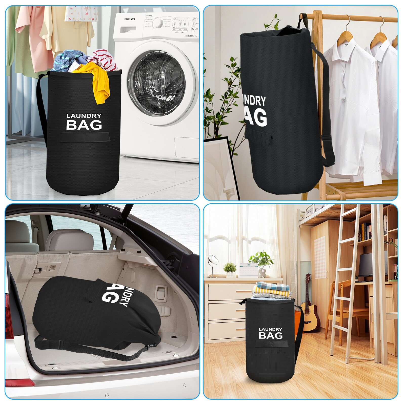 Large Laundry Backpack 70L Washing Clothes Storage Bag Heavy Duty Shoulder Strap