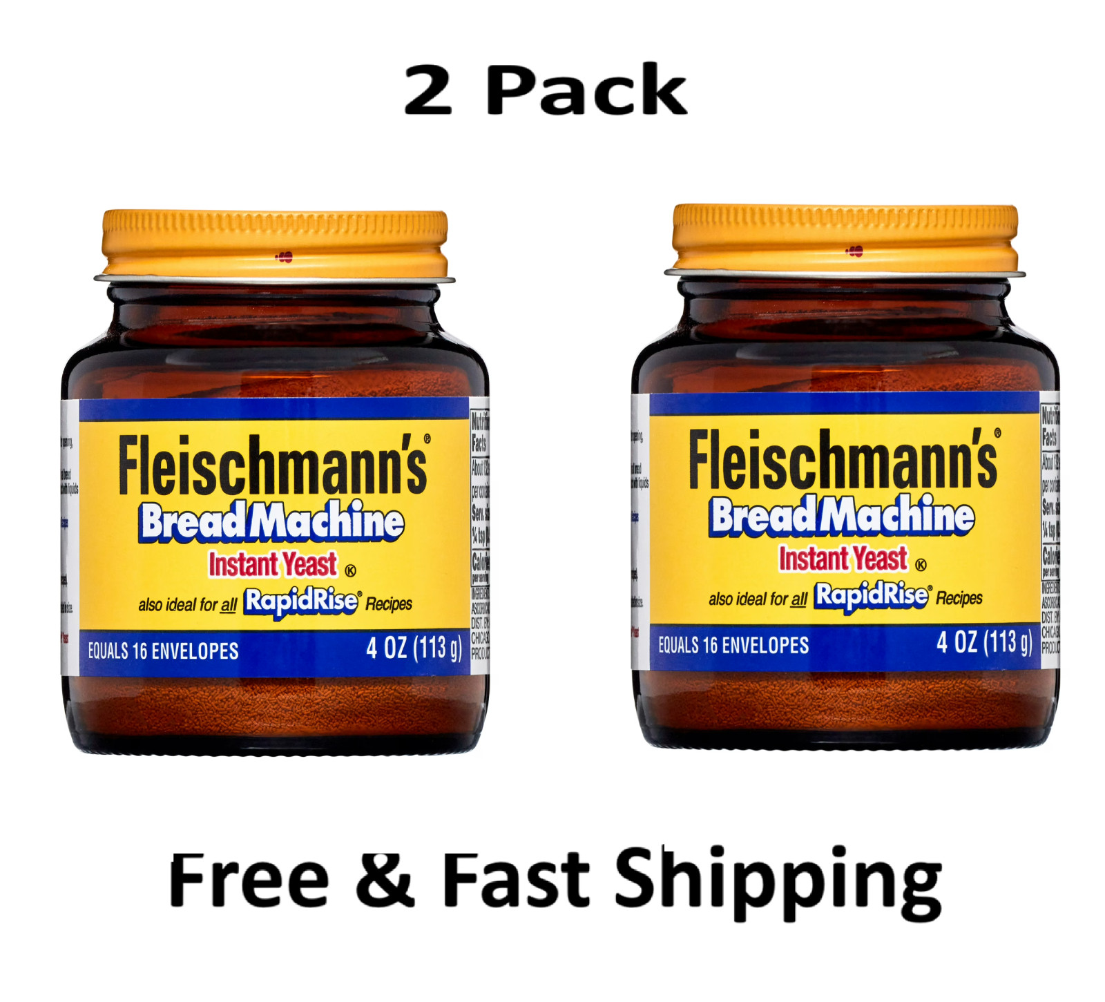 Fleischmann’s Classic bread machine Instant Yeast, 4 oz 2 Pack