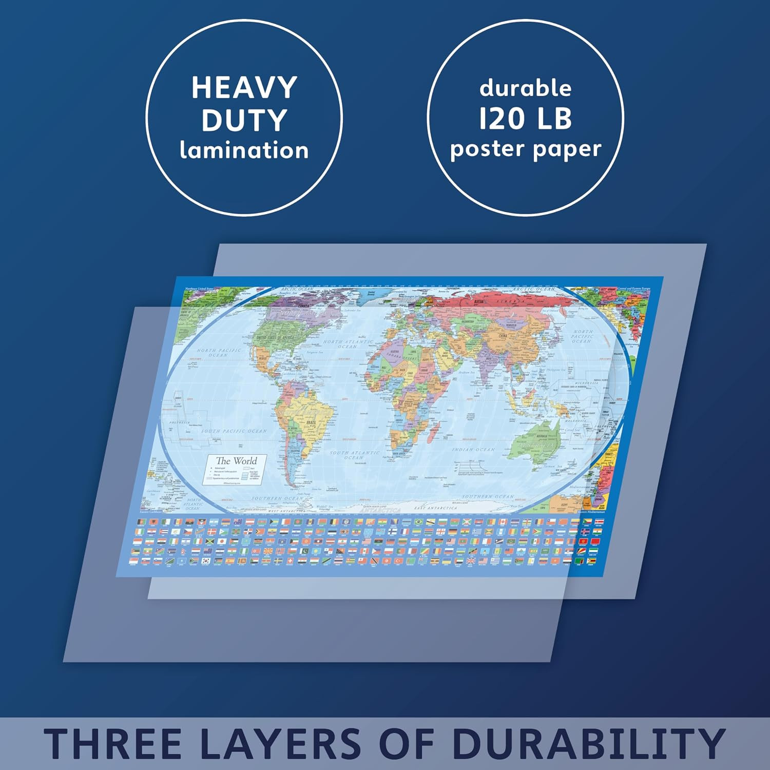 Equal Earth World Map Poster – Map Design Shows Continents at True Relative Size