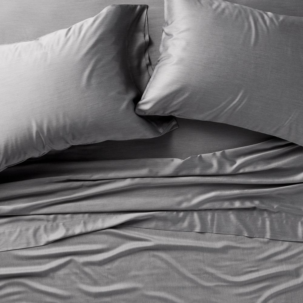 King 400 Thread Count Rayon from Bamboo Sheet Set Dark Gray –