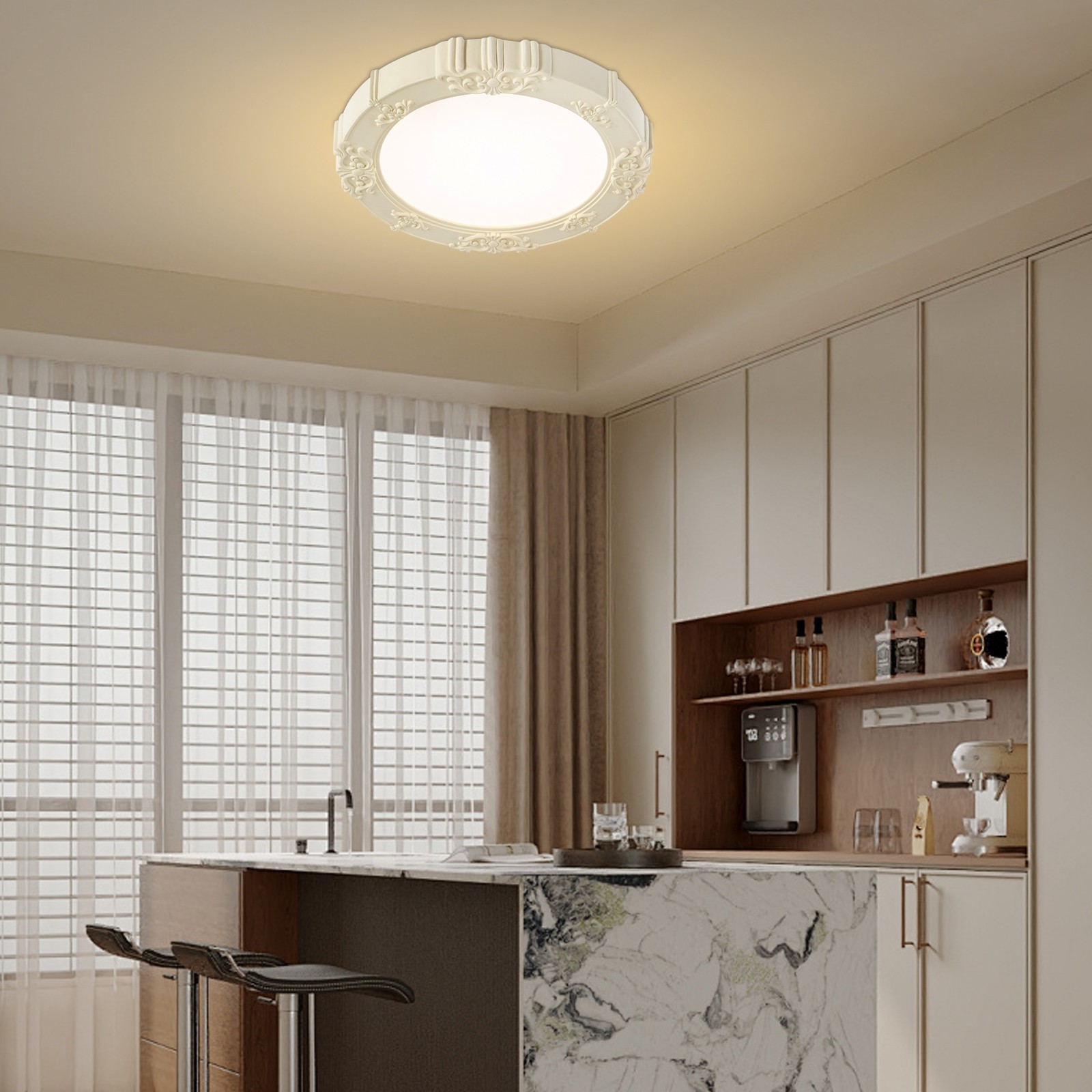 Modern Flush Mount Ceiling Light Acrylic LED Dimmable Chandelier Lamp Fixture