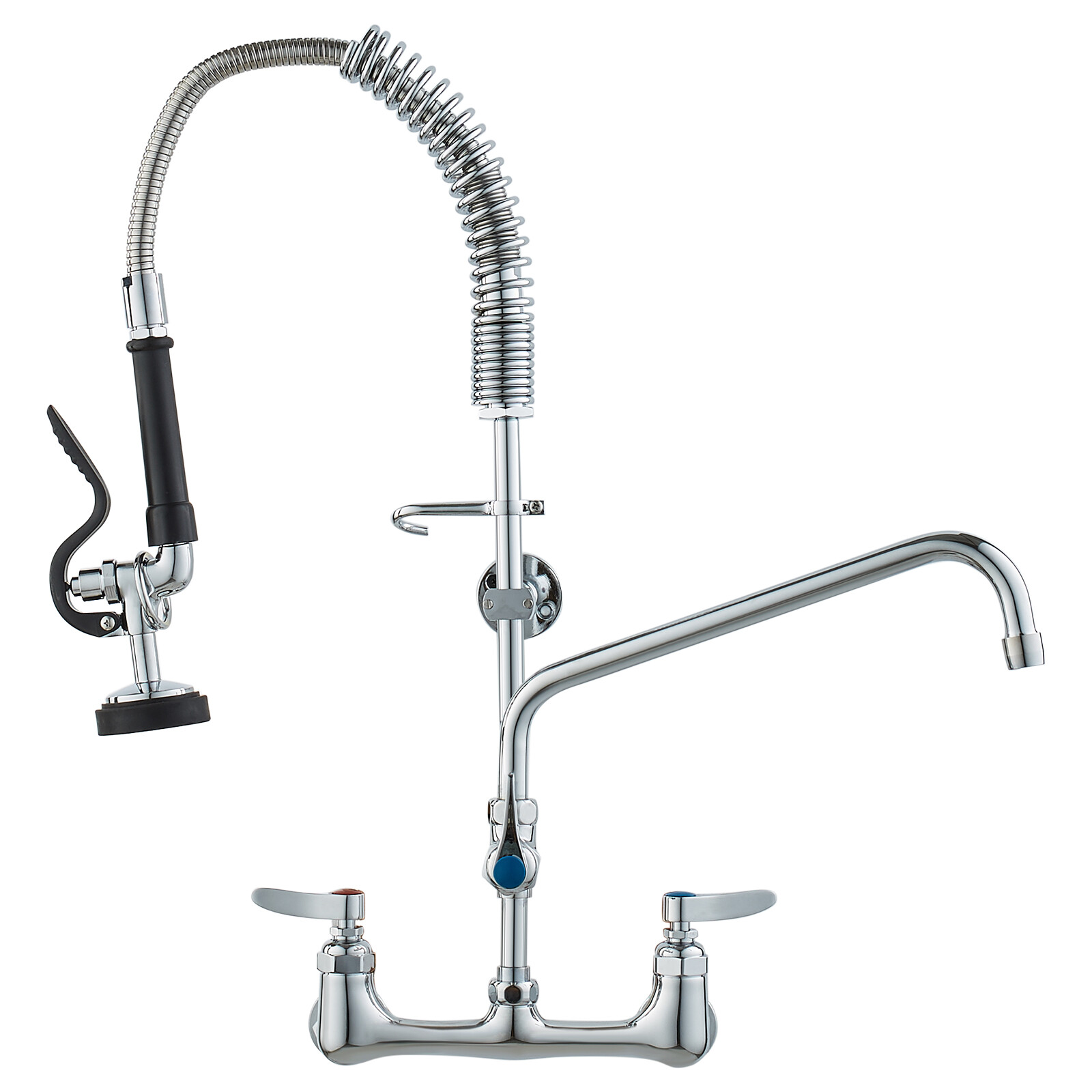 VEVOR Commercial Faucet Wall Mount Kitchen Sink Pre-Rinse Sprayer 25″ Height